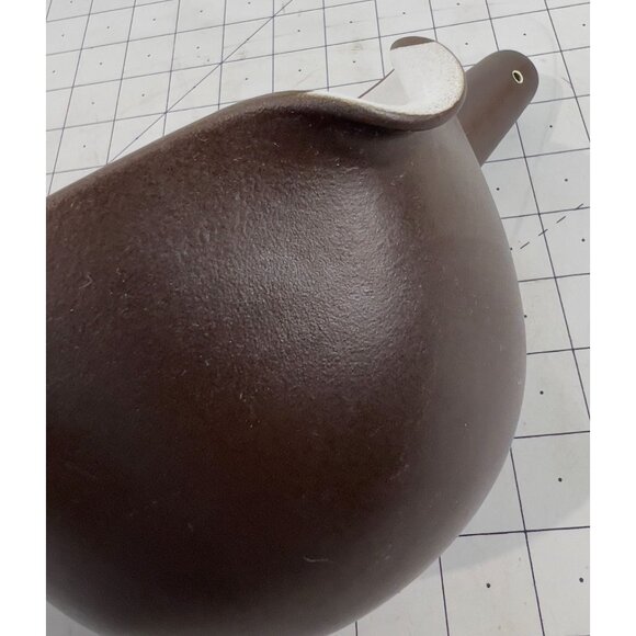 Heath Stoneware Spouted Batter Pouring Bowl w/Handle Chocolate Brown USA 6" USA - Picture 9 of 9